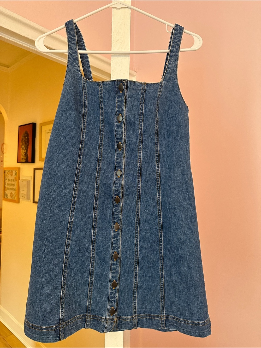 Urban Outfitters Denim Button-Front Dress - Blue